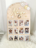 Baby First Birthday Monthly Photo Plaque - Isn’t She Lovely