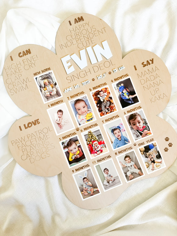 Baby Paw Themed Photo Board