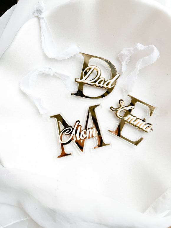 Triple Layer Gold Ornament or Stocking Tags