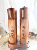 Engraved Salt and Pepper Shakers