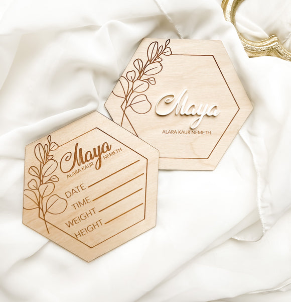 Baby Announcement - Minimal Floral