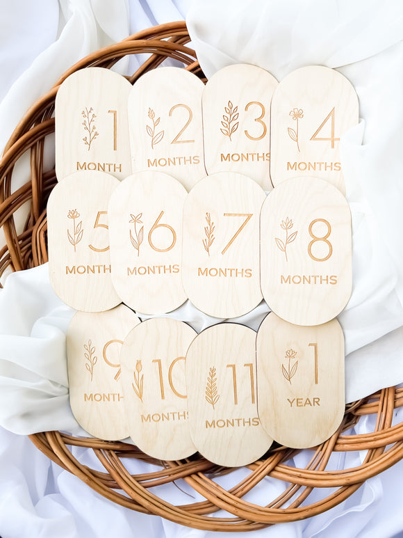 12 Month Baby Milestone Cards