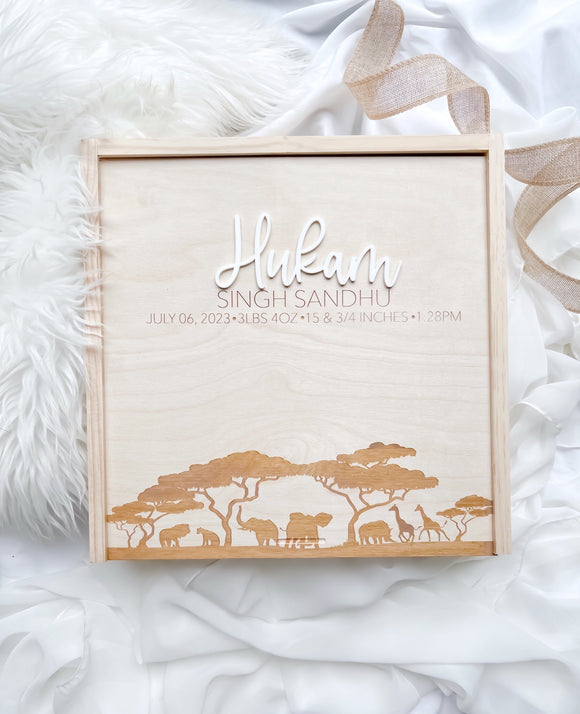 Baby Keepsake Memory Box - Safari
