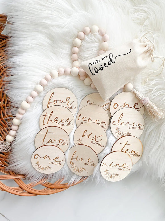 12 Month Baby Milestone Cards