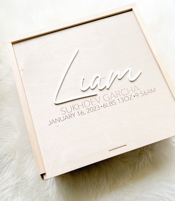 Baby Keepsake Memory Box - Masculine Simple
