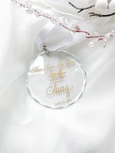 Christmas Engraved First Christmas Glass Slice Ornament
