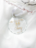 Christmas Engraved First Christmas Glass Slice Ornament