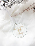 Christmas Engraved First Christmas Glass Slice Ornament