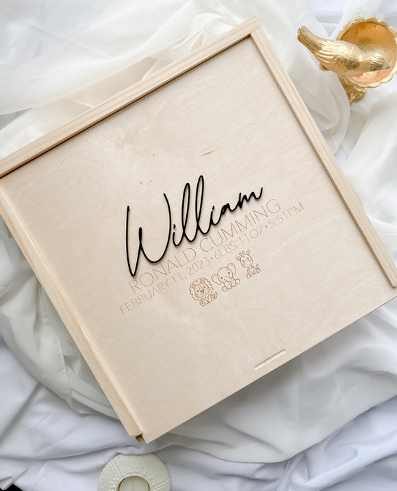 Baby Keepsake Memory Box - Black Theme