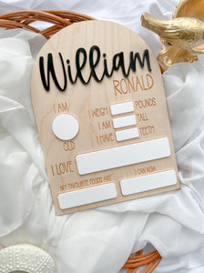 Baby Monthly Milestone Board