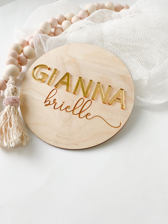 Baby Announcement Disc - Gold