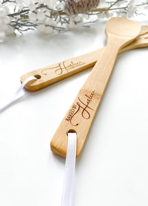 Engraved Wood Utensil Set