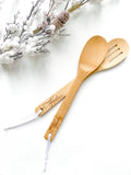 Engraved Wood Utensil Set