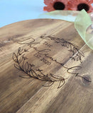 Engraved Floral Acacia Charcuterie