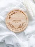 Engraved Round Charcuterie With Utensils