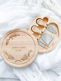 Engraved Round Charcuterie With Utensils