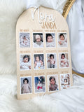 Baby First Birthday Monthly Photo Plaque