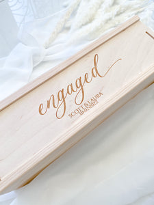 Engraved Champage / Wine Sliding Lid Box