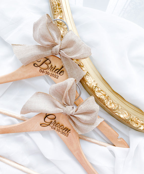 Engraved Bride and Groom Hangers