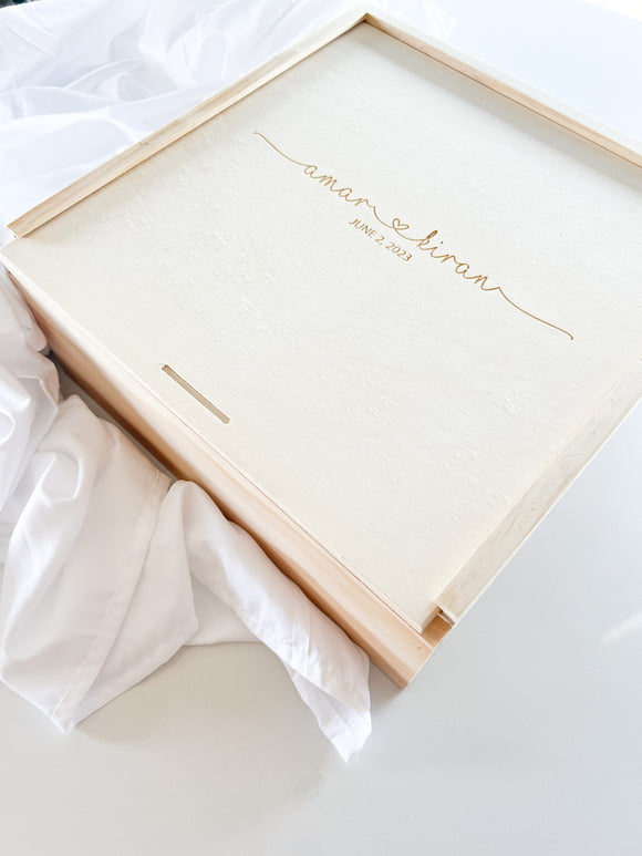 Engraved Wedding Keepsake Box