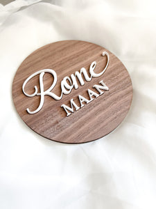 Baby Announcement Walnut