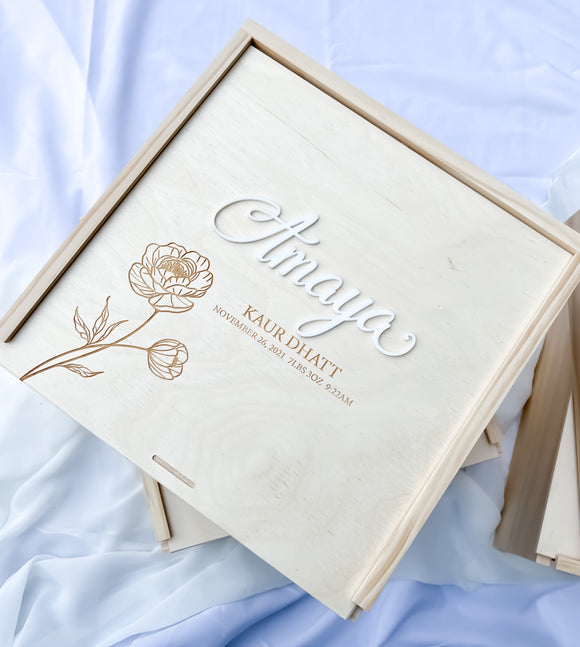 Baby Keepsake Memory Box - Single Rose