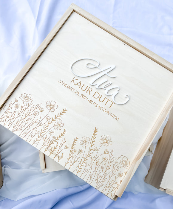 Baby Keepsake Memory Box - Floral Garden