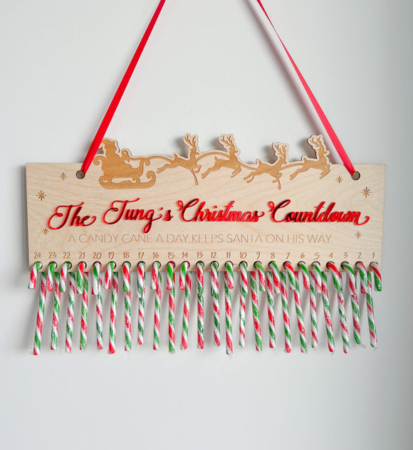Christmas Candy Cane Advent Calendar
